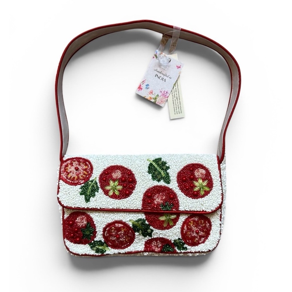 Viral Tomato Beaded Bag America & Beyond Women's Shoulder Bag Handmade